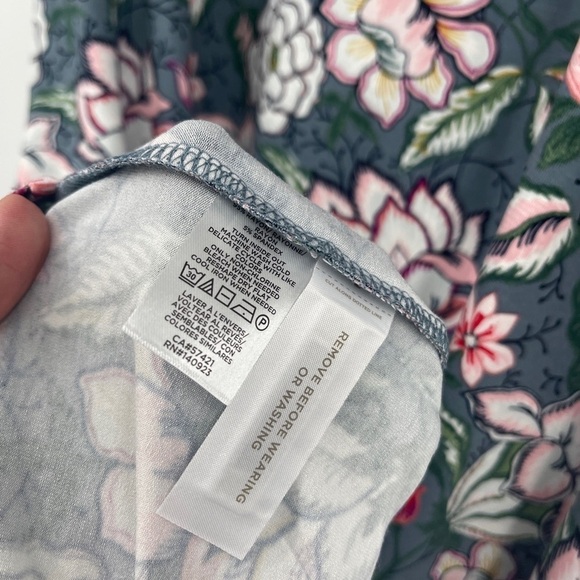 Ann Taylor Sz Large Lotus Flower Print Rayon Stretch  Dress NWT - Picture 6 of 7